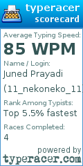 Scorecard for user 11_nekoneko_11