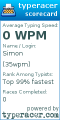 Scorecard for user 35wpm