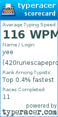 Scorecard for user 420runescapepro69