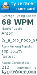 Scorecard for user 9_a_pro_noob_9