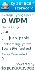Scorecard for user ___juan_pablo___