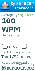 Scorecard for user __random__