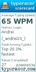 Scorecard for user _andrei23_