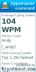 Scorecard for user _andy