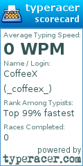 Scorecard for user _coffeex_