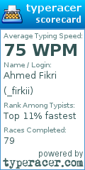 Scorecard for user _firkii