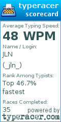 Scorecard for user _jln_