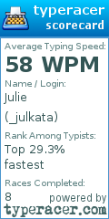 Scorecard for user _julkata