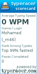 Scorecard for user _m46