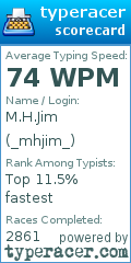 Scorecard for user _mhjim_