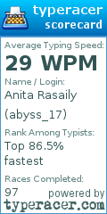 Scorecard for user abyss_17