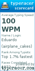 Scorecard for user airplane_cakes