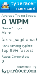 Scorecard for user akira_sagittarius
