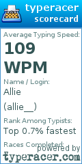 Scorecard for user allie__