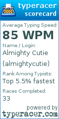 Scorecard for user almightycutie
