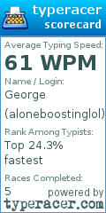 Scorecard for user aloneboostinglol