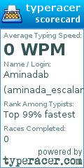 Scorecard for user aminada_escalante