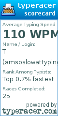 Scorecard for user amsoslowattypingbruh