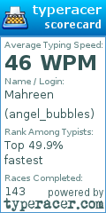 Scorecard for user angel_bubbles