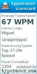 Scorecard for user aragontype