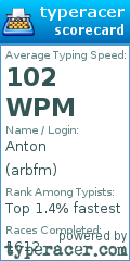 Scorecard for user arbfm