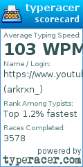 Scorecard for user arkrxn_