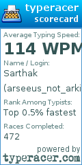 Scorecard for user arseeus_not_arkius