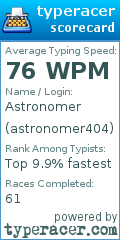 Scorecard for user astronomer404