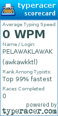 Scorecard for user awkawkktl