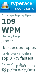 Scorecard for user barbecuedapples