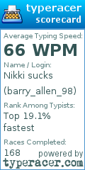 Scorecard for user barry_allen_98