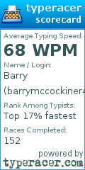 Scorecard for user barrymccockiner420