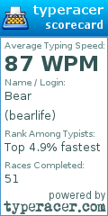 Scorecard for user bearlife