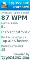Scorecard for user berkanocatmusic