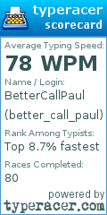 Scorecard for user better_call_paul