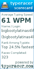 Scorecard for user bigbootylatinas4life