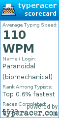 Scorecard for user biomechanical