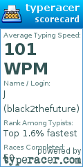 Scorecard for user black2thefuture
