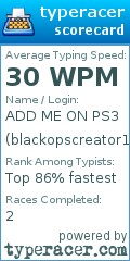 Scorecard for user blackopscreator101