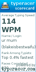 Scorecard for user blakeisbestwaifu