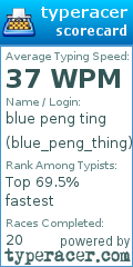 Scorecard for user blue_peng_thing