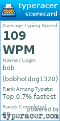 Scorecard for user bobhotdog1320