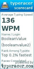 Scorecard for user booleanvalue2