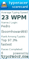 Scorecard for user boomhoward69
