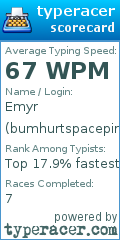 Scorecard for user bumhurtspacepirate