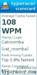 Scorecard for user cat_roomba