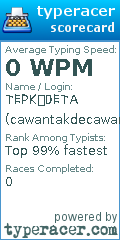 Scorecard for user cawantakdecawan