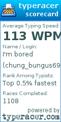 Scorecard for user chung_bungus69420