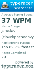 Scorecard for user clovekpochodovy