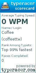 Scorecard for user coffeettw